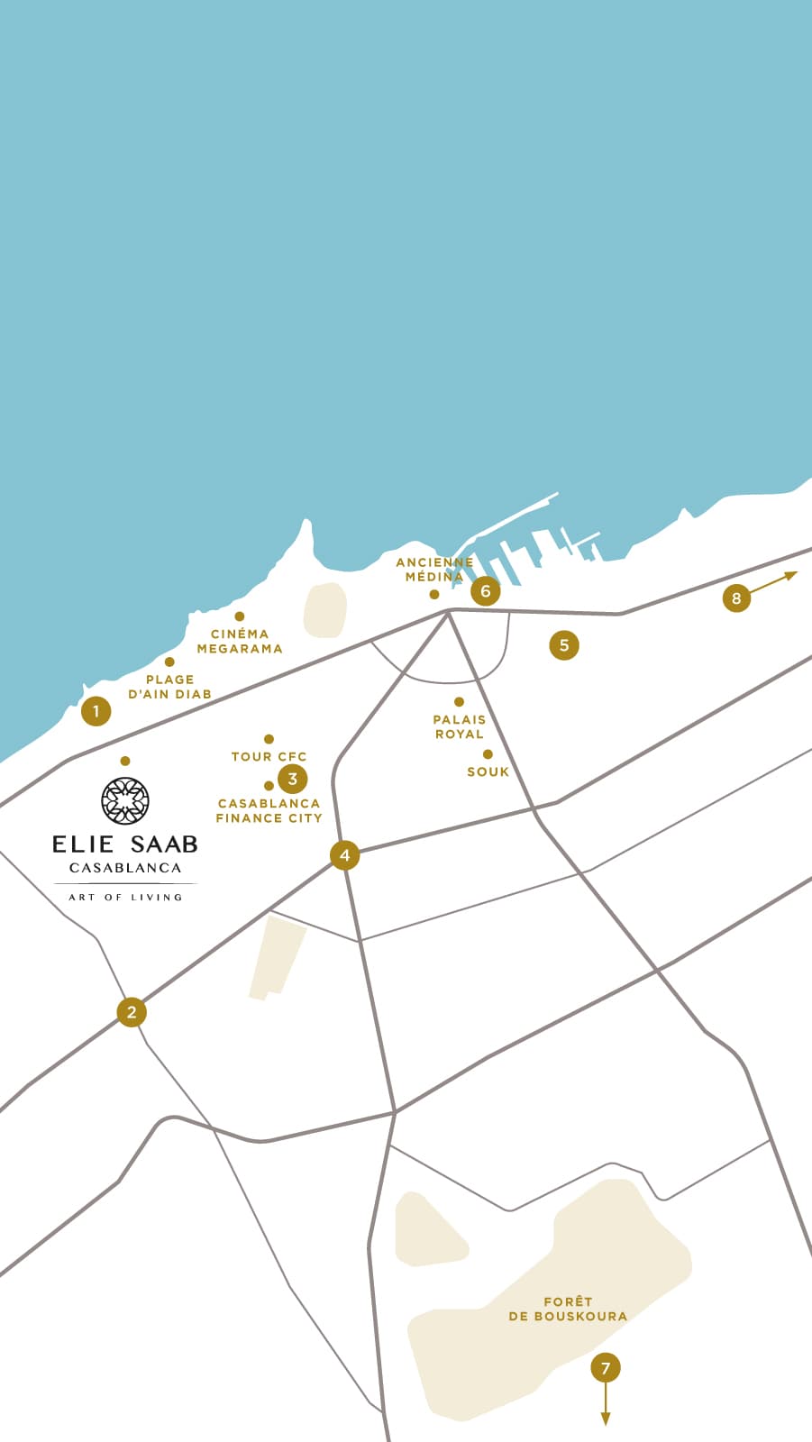 Map showing location of Elie Saab Casablanca Art of Living